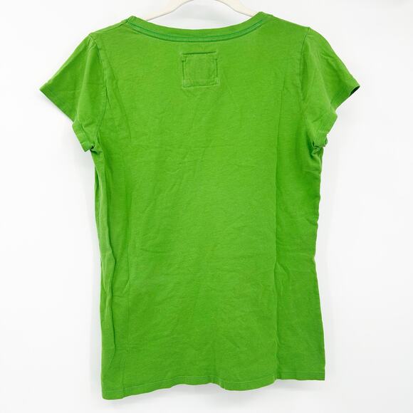 Abercrombie & Fitch A&F Womens Y2K Preppy Cotton V-Neck Short Sleeve Tee Size L - Picture 5 of 5